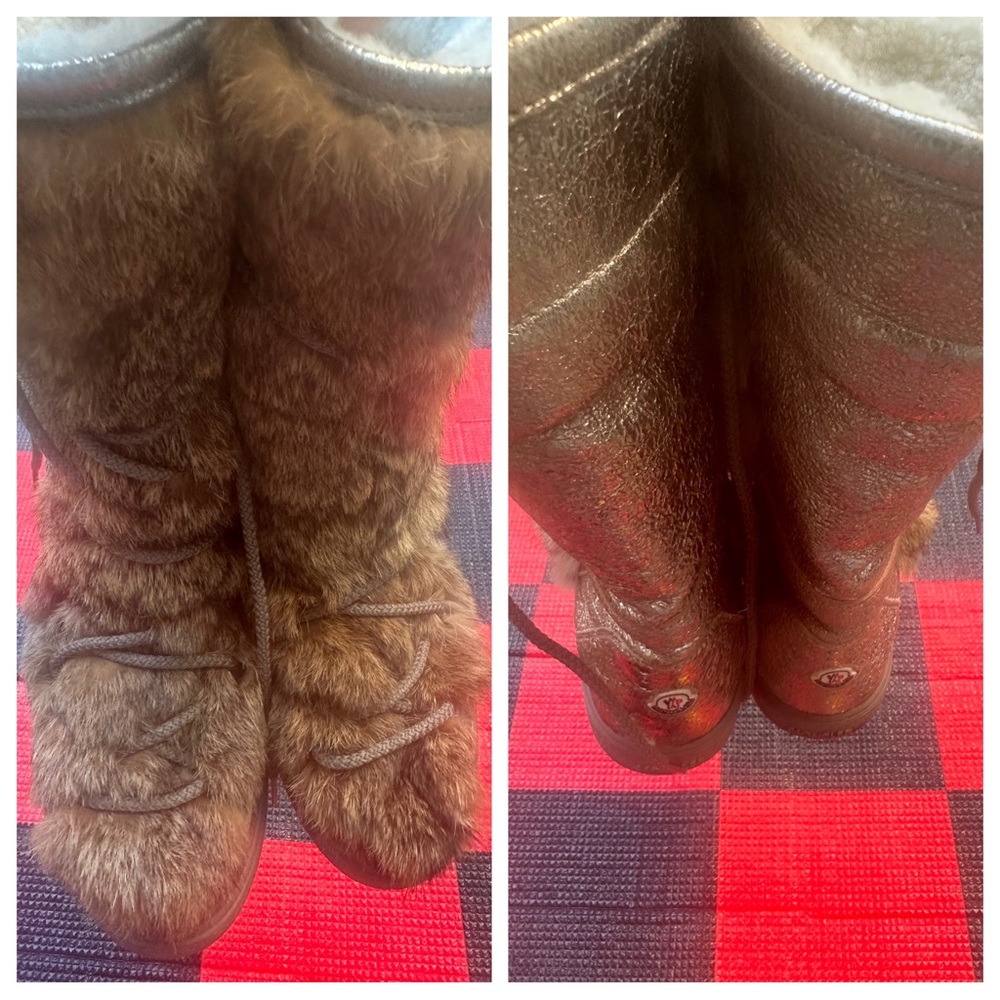 MONCLER Laced up Fur Boots in Gold size 6 (EU 36)
Made in Italy B17 - Picture 2 of 15